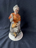 Capodimonte-Style Elderly Lady Sitting Figurine *Read Description*