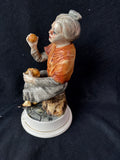 Capodimonte-Style Elderly Lady Sitting Figurine *Read Description*