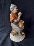 Capodimonte-Style Elderly Lady Sitting Figurine *Read Description*