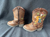 Disney Toy Story Woody Bullseye Cowboy Boots Side Zip Brown Toddler Boys Size 6