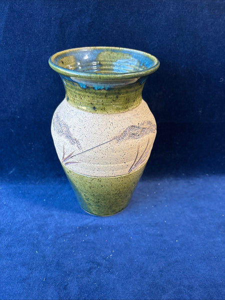 Speckled Green Pottery Vase