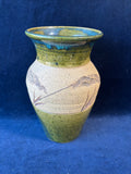 Speckled Green Pottery Vase