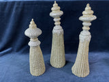 Set Of 3 Table Top Gold Toned Finials