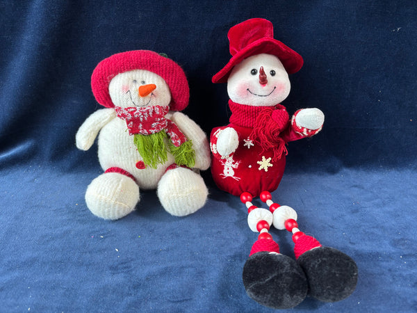Pair Of Snowman Stuffed Dolls
