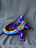 Mexican Talavera Blue Ceramic Gecko Lizard Wall Art Pottery