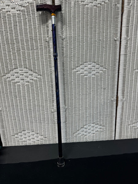 (M) DMI Purple Print Aluminum Adjustable Walking Cane