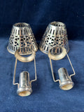 Pair Of Silver Plated Candle Holders Ornate / Lamp