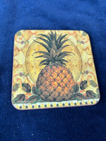 Set Of 5 Pimpernel Golden Pineapple Coasters