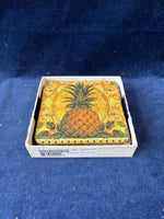 Set Of 5 Pimpernel Golden Pineapple Coasters