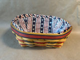 Longaberger Basket W/ Plastic Protector And Liner (H)