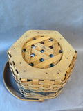 Longaberger Christmas Collection 1997 Red Snowflake Basket Liner Protector (I)