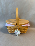 Longaberger 1999 Horizon of Hope Basket Set w Lid, Liner, Protector & Tie-On (J)