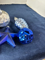 Assorted Blue/Silver Toned Ornaments