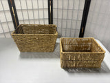 Lot Of 2 Natural Woven Storage Baskets