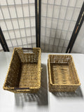 Lot Of 2 Natural Woven Storage Baskets