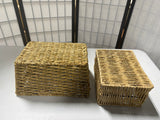 Lot Of 2 Natural Woven Storage Baskets