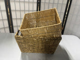 Lot Of 2 Natural Woven Storage Baskets