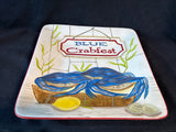 4-Piece Ceramic Kate McRostie Blue Crabfest Certified International Dish Lot