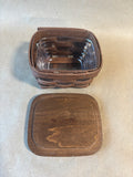 Longaberger 2015 Sweetheart Chocolate Swirl Basket w/Lid, Plastic Protector (L)