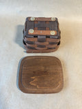 Longaberger 2015 Sweetheart Chocolate Swirl Basket w/Lid, Plastic Protector (L)