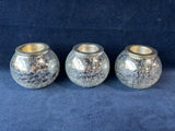 Set Of 3 Mercury Glass T-Light Holders
