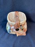 Ceramic Fishing Basket Bird House *Read Description*