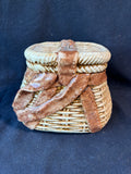 Ceramic Fishing Basket Bird House *Read Description*