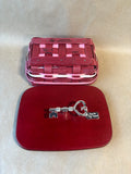 Longaberger Key To My Heart Sweetheart Basket 2011 Key Lock Red Valentine W/Knob (N)