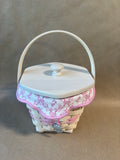 Longaberger 2001 Whitewashed Horizon of Hope Hexagon Basket W/ Liner And Protector (O) *Read Description*