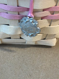 Longaberger 2001 Whitewashed Horizon of Hope Hexagon Basket W/ Liner And Protector (O) *Read Description*