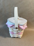Longaberger 2001 Whitewashed Horizon of Hope Hexagon Basket W/ Liner And Protector (O) *Read Description*