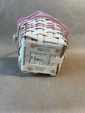 Longaberger 2001 Whitewashed Horizon of Hope Hexagon Basket W/ Liner And Protector (O) *Read Description*