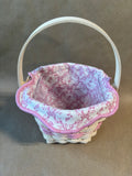 Longaberger 2001 Whitewashed Horizon of Hope Hexagon Basket W/ Liner And Protector (O) *Read Description*