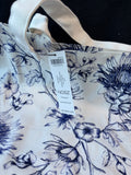 Chicos Floral Blue And White Tote, Tag Still Attached