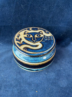 Signed Cat Trinket Dish Pottery