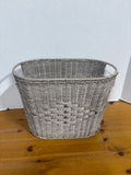 Taupe Rattan Wastebasket