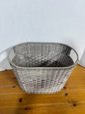 Taupe Rattan Wastebasket