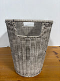 Taupe Rattan Wastebasket
