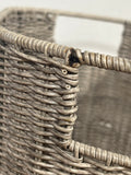 Taupe Rattan Wastebasket
