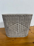 Taupe Rattan Wastebasket