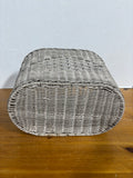 Taupe Rattan Wastebasket