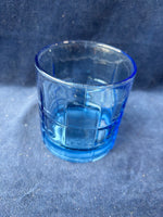 Set Of 6 Anchor Hocking Tartan Denim Blue Old Fashioned Lowball Glasses