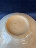 Large Sea Foam Green Glazed Pottery Bowl; Signed