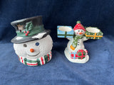 Pair Of Snowman Candle Holders