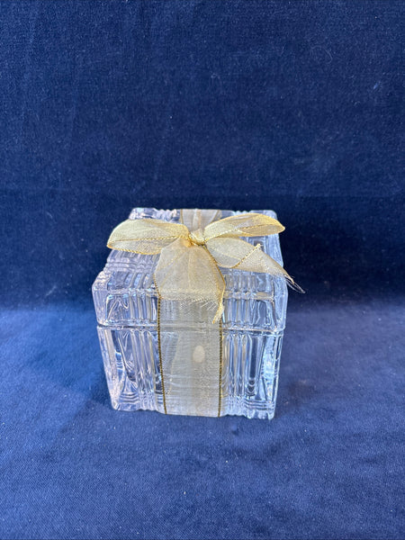 Crystal Christmas Box Shaped Box With Bow