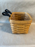 Longaberger Handmade Basket W/ Plastic Liner & Handles (X)