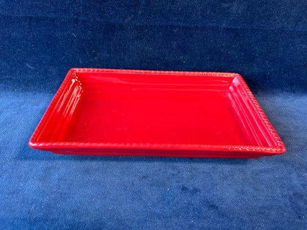 Red Ceramic Caddy Tray