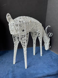 Pair Of Glittery Wired Reindeers Figurines