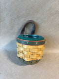 Longaberger Small Little Elf Gatehouse Basket with Protector 2002 (Y)