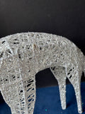 Pair Of Glittery Wired Reindeers Figurines